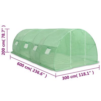 vidaXL Greenhouse 18m² 600x300x200 cm