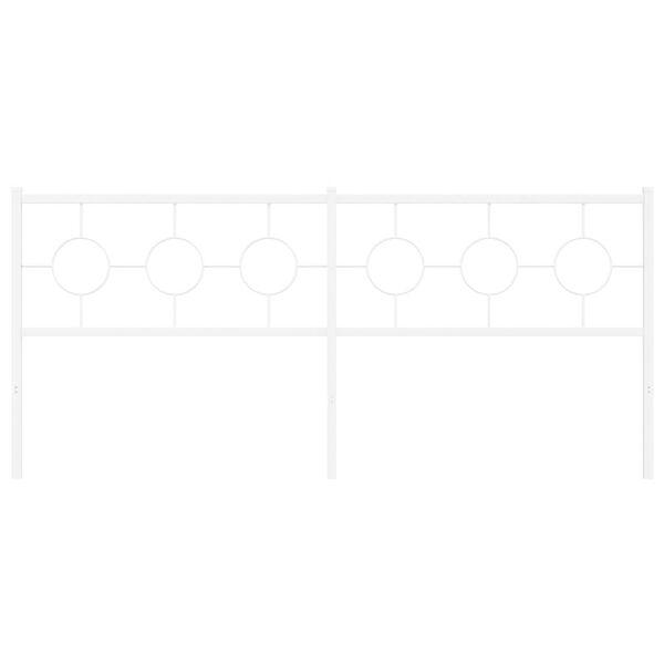 vidaXL Metal Replace Headboard White 193 cm