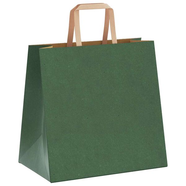vidaXL Paper Bags 50 pcs with Handles Green 26x17x25 cm