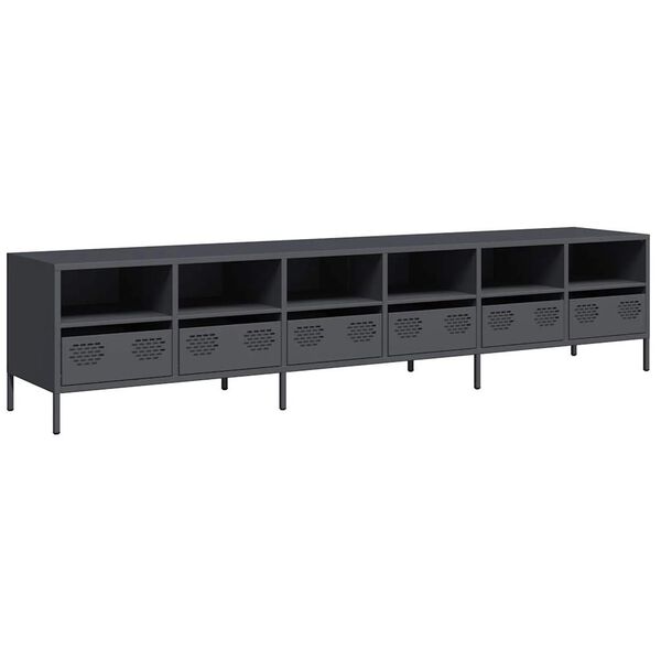vidaXL TV Cabinet Anthracite 202x39x43.5 cm Cold-rolled Steel