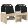vidaXL Kids'High Bed Frame with Tunnel 3 pcs Sonoma Oak and Black