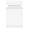 vidaXL Bedside Cabinet with LED Lights White 35x39x55 cm