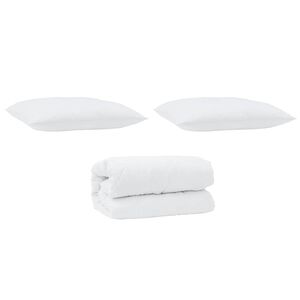 vidaXL Duvet Set with Pillow 3 pcs White Microfiber and Down Feather
