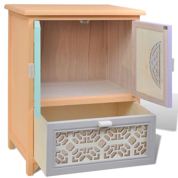 vidaXL Side Cabinet Multicolour 46 x 34 x 55.5 cm Paulownia Wood
