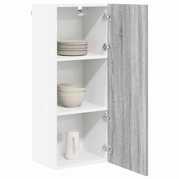 vidaXL Hanging Cabinet with Storage Riga Grey Sonoma 40 x 31 x 100 cm