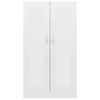 vidaXL Book Cabinet High Gloss White 82.5x30.5x150 cm Engineered Wood
