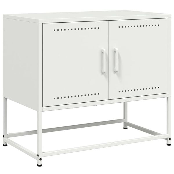 vidaXL TV Cabinet White 68.5x39x60.5 cm Steel