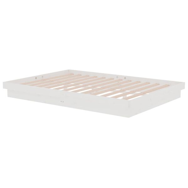vidaXL Bed Frame without Mattress White Solid Wood 140x200 cm