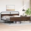 vidaXL Metal Bed Frame without Mattress Brown Oak 183x213 cm