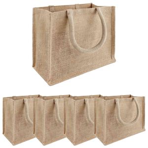 vidaXL Jute Handbags 5 Natural 26 x 22 x 14 cm 100% Tossa Jute