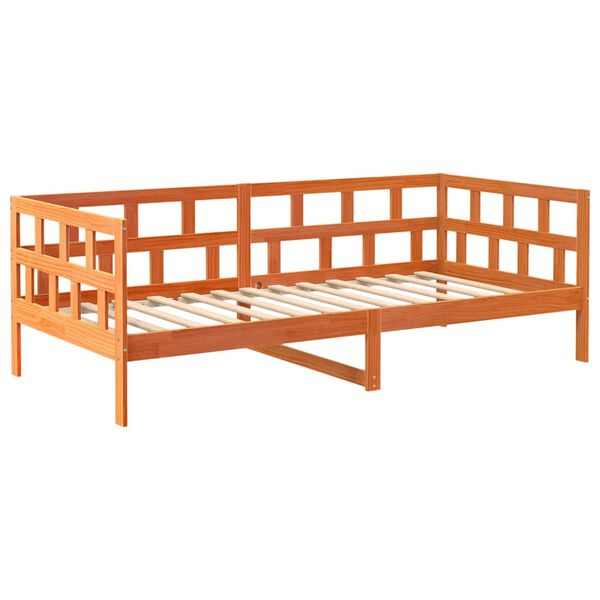 vidaXL Day Bed without Mattress Wax Brown 90x200 cm Solid Wood Pine
