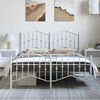 vidaXL Metal Bed Frame without Mattress with Footboard White 150x200cm