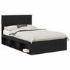 vidaXL Bed Frame Plain with Storage Black 120 x 200 cm Solid Pine Wood