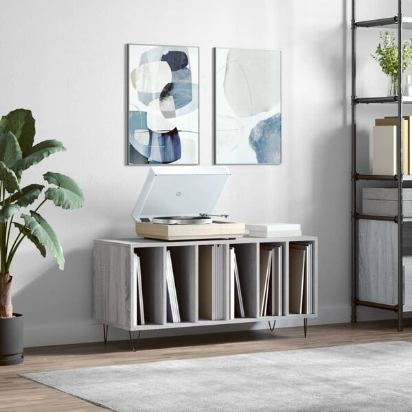 vidaXL Record Cabinet Grey Sonoma 100x38x48 cm Engineered Wood