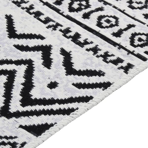 vidaXL Rug Black and White 120x180 cm Cotton