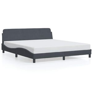 vidaXL Bed Frame "Dover" Dark Grey 180x200 cm Super King Velvet