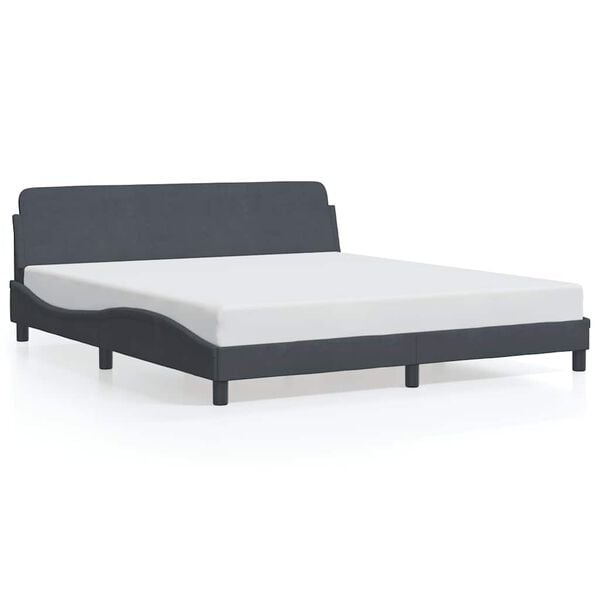 vidaXL Bed Frame "Dover" Dark Grey 180x200 cm Super King Velvet
