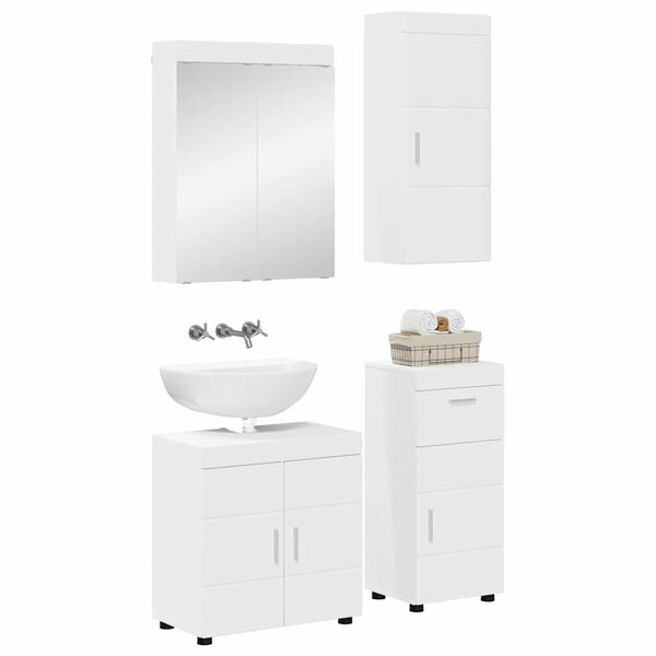 vidaXL Bathroom Furniture Set with Drawer TULUM White Engineered Wood