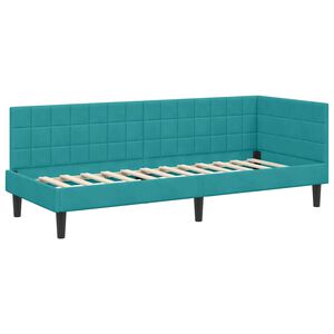 vidaXL Corner Bed Frame with Headboard Turquoise 80 x 200 cm Velvet