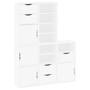 vidaXL Side Cabinets 5 pcs ODDA White 40x24x79 cm Solid Wood Pine