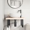 vidaXL Basin Shelf Wall Mounted Steel and Solid Wood Oak