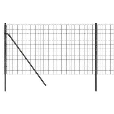 vidaXL Wire Mesh Fence Anthracite 0.8x10 m Galvanised Steel