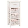 vidaXL Cabinet with 1 Drawer and 3 Baskets White Paulownia Wood