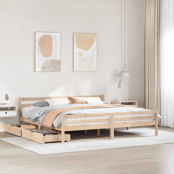 vidaXL Bed Frame without Mattress 200x200 cm Solid Wood Pine