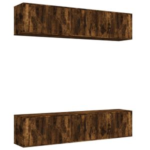vidaXL 6 Piece TV Cabinet Set Smoked Oak Engineered Wood
