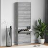vidaXL Shoe Cabinet Grey Sonoma 59x17x169 cm Engineered Wood