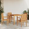 vidaXL 5 Piece Garden Dining Set Solid Wood Teak