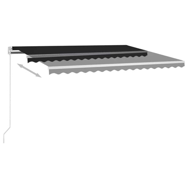 vidaXL Manual Retractable Awning with LED 450x300 cm Anthracite