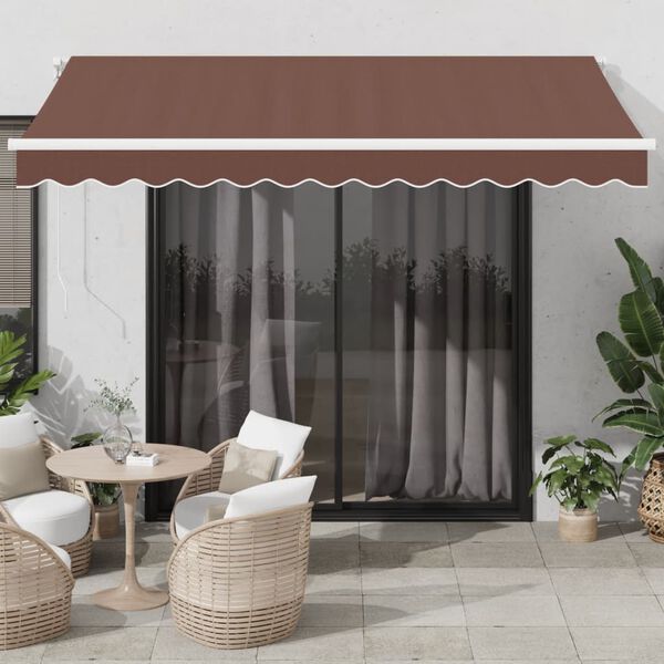 vidaXL Automatic Retractable Awning Brown 350x250 cm