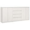 vidaXL Wooden Side Cabinet | White | Solid pinewood | Large