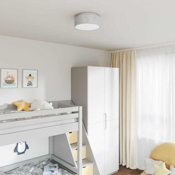 vidaXL Ceiling Lamp with Spotlights Grey 30 x 30 x 13.5 cm Fabric