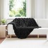 vidaXL Faux Rabbit Fur Blanket Black 130 x 150 cm Polyester