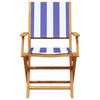 vidaXL 3 Piece Bistro Set Blue and White Fabric and Solid Wood