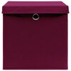 vidaXL Storage Boxes with Covers 4 pcs 28x28x28 cm Dark Red