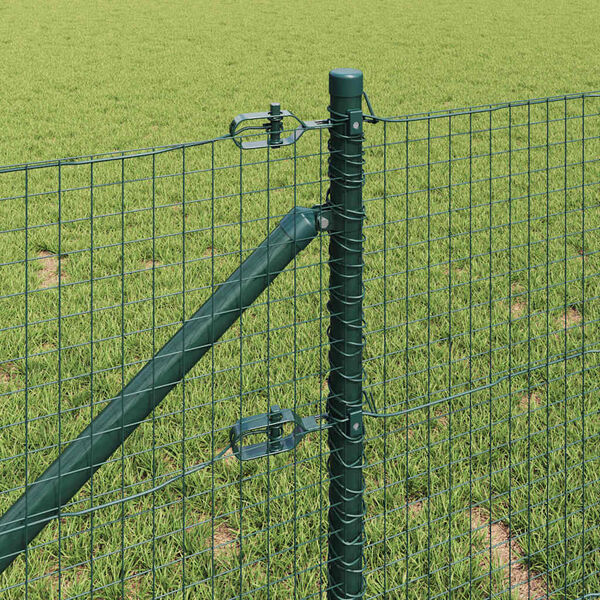 vidaXL Fence Post Green 25 x 0.8 m (25 x 25 mm mesh) Steel and PVC