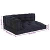 vidaXL Sofa Cushion 3 pcs Anthracite Fabric