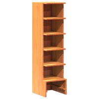 vidaXL Shoe Cabinet Wax Brown 28x30x104 cm Solid Wood Pine