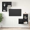 vidaXL TV Cabinet Set Wall-mounted 4 pcs Black Oak Engineered Wood