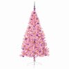 vidaXL Artificial Pre-lit Christmas Tree with 300 LEDs Pink 180 cm PVC