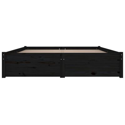 vidaXL Bed Frame with Drawers Black 140x190 cm