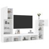 vidaXL 4 Piece TV Wall Units with LED White Engineered Wood