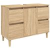 vidaXL 4 Piece Bathroom Furniture Set Sonoma Oak Engineered Wood