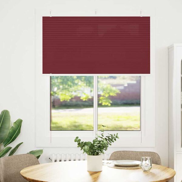 vidaXL Pleated Blind Bordeaux Red 110x150 cm Fabric Width 109.4 cm Polyester