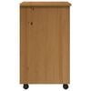 vidaXL Rolling Cabinet with Drawers MOSS Honey Brown Solid Wood Pine