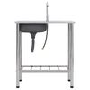 vidaXL Camping Sink Single Basin with Tap Stainless Steel
