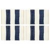vidaXL Placemats 4 pcs Chindi Stripe Blue and White 30x45 cm